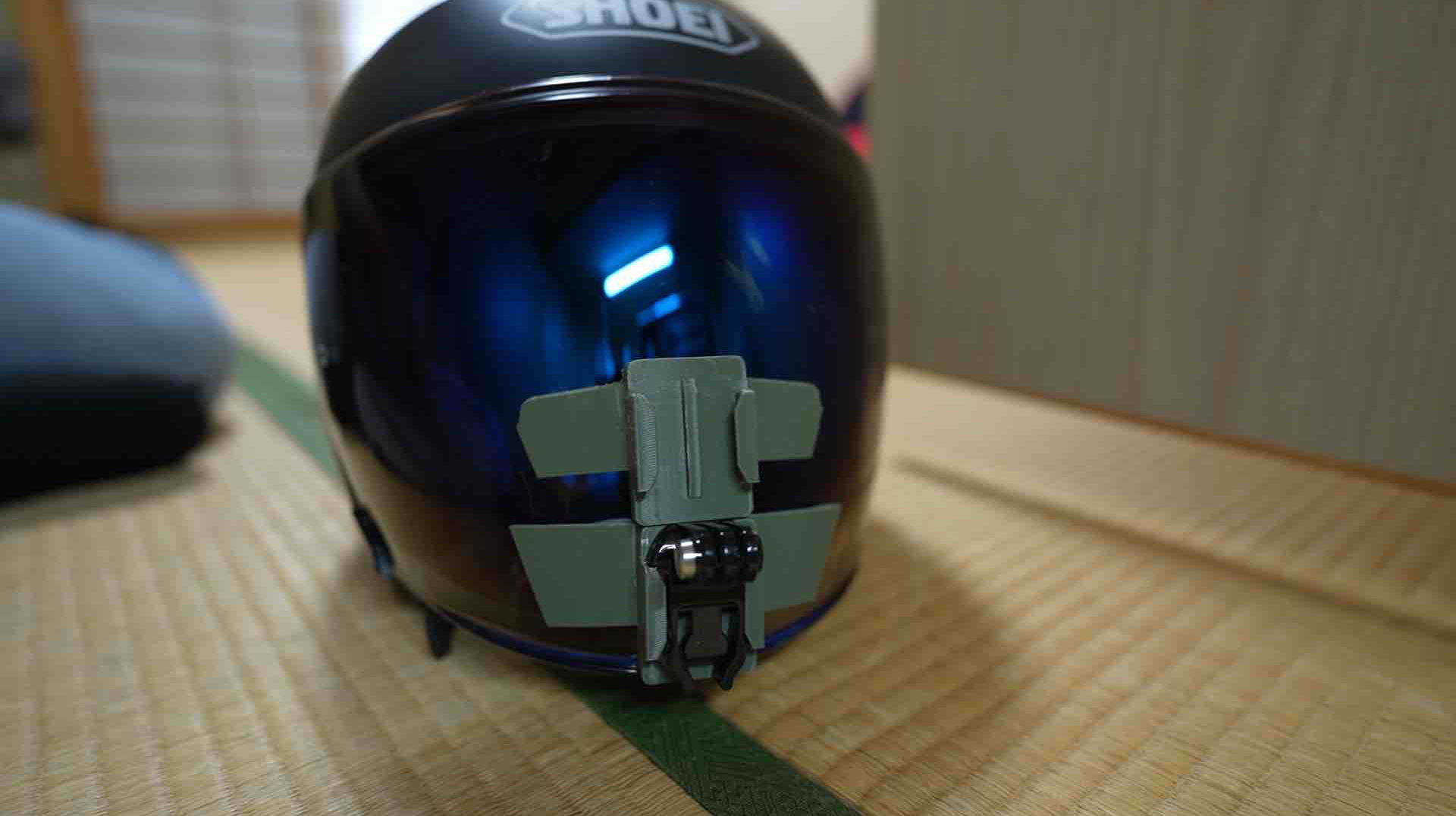 ジェットヘルメット自作チンマウント参考写真